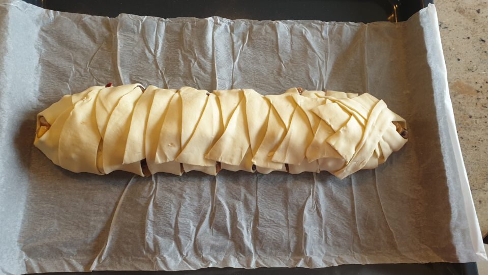 Veganer Apfelstrudel ungebacken