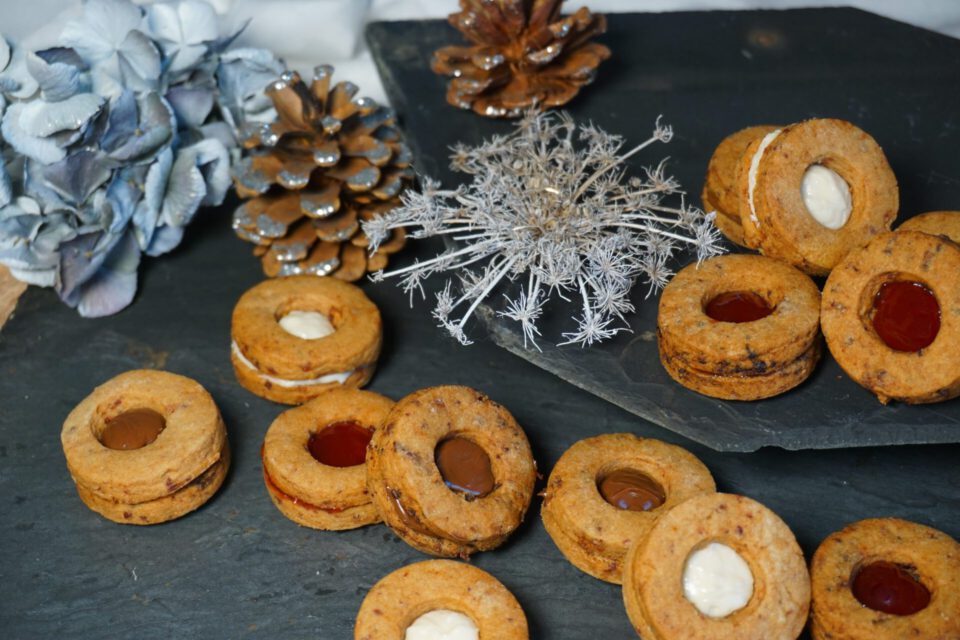 Vegane Plätzchen mit Nougat und Füllung