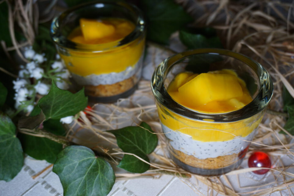 veganes dessert mit mango