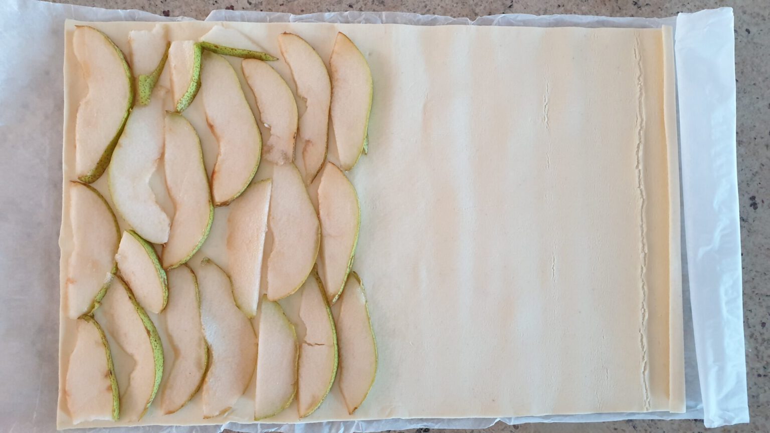 Schnelles Blätterteig Rezept, Birnen-Waffeln