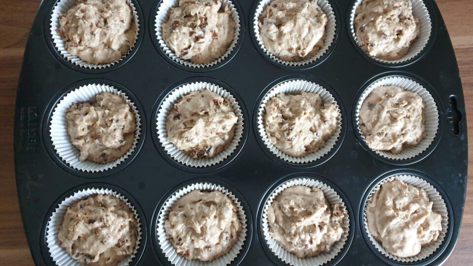 weihnachtliche muffins vegan vor dem Backen