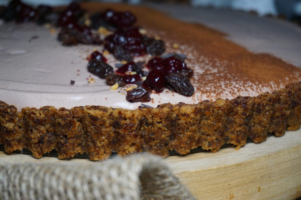 vegane tarte weihnachtlich nahaufnahme